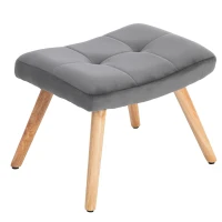 Chaise à bascule ergonomique avec repose-pieds, 97 cm de hauteur, largeur d'assise 48 cm, cadre en bois de caoutchouc, supporte jusqu'à 113 kg, Gris(m-12)