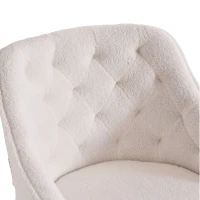 Samtartiger Bürostuhl, verstellbarer 360° Drehstuhl, höhenverstellbar, geeignet für Wohnzimmer, Schlafzimmer, Büros, Hotels und Restaurants, 56,48×52,98×90,5 cm, Weiß(m-6)