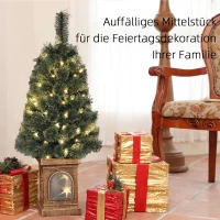 HOMCOM Kerstboom, levensecht uiterlijk, ingebouwde LED's, dimbaar, 8 modi, 45 x 90 cm, Groen(m-4)