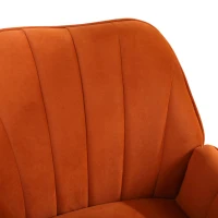 Freizeitstuhl mit Bezug in Samtoptik, Ergonomisches Design, 64x72,8x77,9 cm, Orange(m-6)