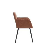 Set aus 2 ergonomischen Stühlen, mit Metallbeinen, für Wohnzimmer und Schlafzimmer, 58x56x80 cm, Braun(m-10)