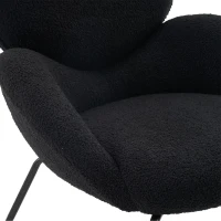 Ankleidestuhl mit samtartigem Bezug und Metallbeinen, moderner Freizeitstuhl für Wohnzimmer und Schlafzimmer, 74,1×77,9×81 cm, Schwarz(m-7)