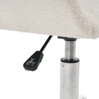 Chaise de relaxation pivotante, réglable en hauteur, en fausse fourrure résistante à l'usure, Fauteuil de relaxation rembourrée, Blanc(m-8)