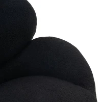 Ankleidestuhl mit samtartigem Bezug und Metallbeinen, moderner Freizeitstuhl für Wohnzimmer und Schlafzimmer, 74,1×77,9×81 cm, Schwarz(m-8)