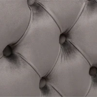 Modern Velvet Dining Chairs Set of 6 with Wooden Legs, Tufted Backrest, Accent Chairs for Dining Room, Living Room, 51L x 63.5W x 98H cm, Grey(m-11)