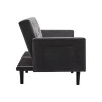 Modern Sofa Couch with Storage Pockets, Removable Armrests, Button-Tufted Recliner Couch, 191L x 85W x 80H cm, Dark Gray(m-11)