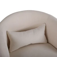 Modernre Drehstuhl für Wohn- und Schlafzimmer, 360° drehbar, Polyblend-Stoff, Komfortkissen, 67×61,4×77,9 cm, Beige(m-7)