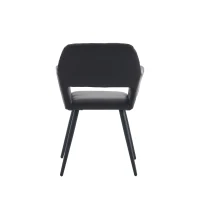 Set aus 2 ergonomischen Stühlen, mit Metallbeinen, für Wohnzimmer und Schlafzimmer, 58x56x80 cm, Schwarz(m-13)