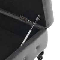 Luxious Designed Velvet Chaise Sofa Bed with Storage, Rectangle Cushion, Button-Tufted Lounge Chair for Bedroom, 144L x 62W x 69H cm, Grey(m-10)