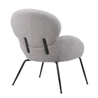 Ankleidestuhl mit samtartigem Bezug und Metallbeinen, moderner Freizeitstuhl für Wohnzimmer und Schlafzimmer, 74,1×77,9×81 cm, Grau(m-9)