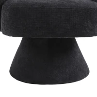 Chaises pivotantes modernes pour salon et chambre à coucher, base pivotante à 360°, coussin en tissu polyblend doux, montage facile, Noir(m-9)