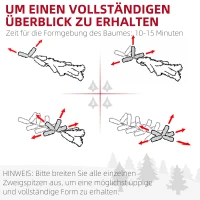 HOMCOM Kerstboom, levensecht uiterlijk, ingebouwde LED's, dimbaar, 8 modi, 45 x 90 cm, Groen(m-8)
