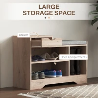 HOMCOM Multi-Compartment Shoe Bench, with Seat - Grey(m-4)