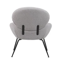 Teddy Chaise de Dressing avec Pieds en Métal, Tissu Doux Rembourré, Accoudoir Caractéristique, Chaise de Loisirs Moderne pour Salon et Chambre, Gris(m-10)