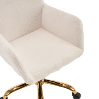 Chaise de relaxation pivotante, réglable en hauteur, en fourrure synthétique résistante à l'usure, Fauteuil de relaxation rembourrée, Blanc(m-6)