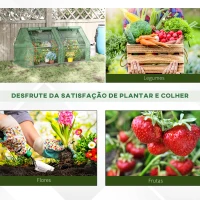 Outsunny Estufa Pequena Estufa de Exterior com Proteção Dupla Janelas Estufa para Cultivos de Plantas e Flores 180x90x90 cm Verde(m-7)
