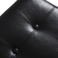 Lot de 2 chaises en rotin avec éléments rembourrés en similicuir, dossier en maille sans accoudoirs, pieds en métal chromé, Noir(m-8)