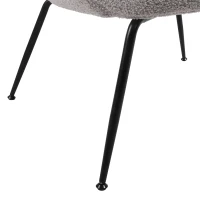 Teddy Chaise de Dressing avec Pieds en Métal, Tissu Doux Rembourré, Accoudoir Caractéristique, Chaise de Loisirs Moderne pour Salon et Chambre, Gris(m-8)