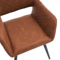 Set aus 2 ergonomischen Stühlen, mit Metallbeinen, für Wohnzimmer und Schlafzimmer, 58x56x80 cm, Braun(m-6)