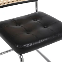 Moderne Esszimmerstühle, 2er-Set Rattan Stühle, 50,03x60,96x85,09 cm, Schwarz(m-7)
