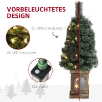 HOMCOM Kerstboom, levensecht uiterlijk, ingebouwde LED's, dimbaar, 8 modi, 45 x 90 cm, Groen(m-5)