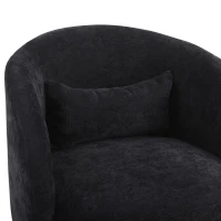 Chaises pivotantes modernes pour salon et chambre à coucher, base pivotante à 360°, coussin en tissu polyblend doux, montage facile, Noir(m-6)