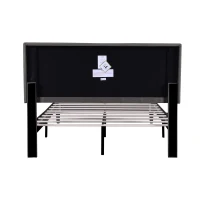 Headboard Adjustable Velvet Double Bed Base with Noise-Free Design, Double Wooden Bedframe for Bedroom, 194L x 140W x 110H cm, Grey(m-13)