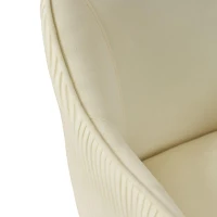 Verstellbarer und drehbarer Stuhl in Samtoptik für Büro und Zuhause, höhenverstellbar, 56x55x83 cm, Beige(m-7)
