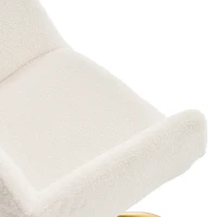 Chaise de relaxation pivotante, réglable en hauteur, en fourrure synthétique résistante à l'usure, Fauteuil de relaxation rembourrée, Blanc(m-7)