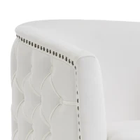 Chaise seau confortable avec décorations de boutons, haute capacité de charge, Beige(m-6)