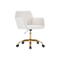 Chaise de relaxation pivotante, réglable en hauteur, en fourrure synthétique résistante à l'usure, Fauteuil de relaxation rembourrée, Blanc(m-2)