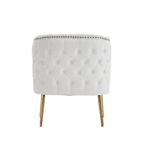 Chaise seau confortable avec décorations de boutons, haute capacité de charge, Beige(m-10)