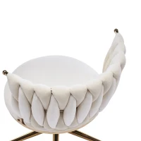 Moderner Homeoffice-Stuhl, Verstellbar und drehbar, Stabil und bequem, 54,1x57,9x77,9 cm, Beige(m-8)