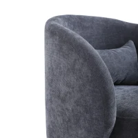 Chaises pivotantes modernes pour salon et chambre à coucher, pivotantes à 360°, tissu en polyblend, coussin confortable, montage facile, Gris(m-6)