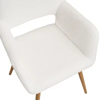 Stuhl in Samtoptik, ergonomisches Design, 58×56×80 cm, Weiß(m-7)