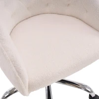 Samtartiger Bürostuhl, verstellbarer 360° Drehstuhl, höhenverstellbar, geeignet für Wohnzimmer, Schlafzimmer, Büros, Hotels und Restaurants, 56,48×52,98×90,5 cm, Weiß(m-7)