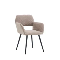 Set aus 2 ergonomischen Stühlen, mit Metallbeinen, für Wohnzimmer und Schlafzimmer, 58x56x80 cm, Khaki(m-11)