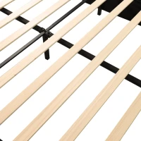 Double Upholstered Bed with LED Lighting and Storage Drawers, Adjustable Headboard, Easy Assembly, 198.5L x 143W x 107.5H cm, Grey(m-10)