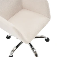 Chaise de relaxation pivotante, réglable en hauteur, en fausse fourrure résistante à l'usure, Fauteuil de relaxation rembourrée, Blanc(m-6)