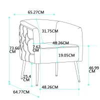 Chaise seau confortable avec décorations de boutons, haute capacité de charge, Beige(m-3)
