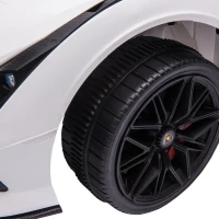 HOMCOM Elektrisch Kinderauto, Afstandsbediening, Lamborghini SIAN SUV, 3-5 Jaar, Wit(m-12)
