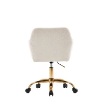 Chaise de relaxation pivotante, réglable en hauteur, en fourrure synthétique résistante à l'usure, Fauteuil de relaxation rembourrée, Blanc(m-11)