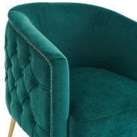 Chaise seau confortable avec décorations de boutons, Vert foncé(m-7)