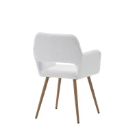 Stuhl in Samtoptik, ergonomisches Design, 58×56×80 cm, Weiß(m-11)