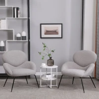 Ankleidestuhl mit samtartigem Bezug und Metallbeinen, moderner Freizeitstuhl für Wohnzimmer und Schlafzimmer, 74,1×77,9×81 cm, Grau(m-5)