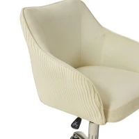 Verstellbarer und drehbarer Stuhl in Samtoptik für Büro und Zuhause, höhenverstellbar, 56x55x83 cm, Beige(m-9)