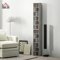 HOMCOM Set of Two 102 CD Storage Units - Cement Grey(m-9)