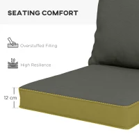 Outsunny Seat and Back Padded Cushion Set - Charcoal Grey(m-6)