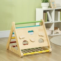 AIYAPLAY Set 5 în 1 pentru Cățărat pentru Copii cu Triunghi Montessori cu Frânghie, 119x63x61 cm, Multicolor(m-8)