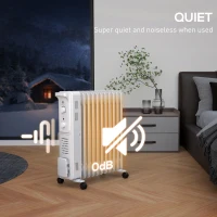 HOMCOM 2.5kW 11 Fin Oil-Filled Radiator - White(m-6)